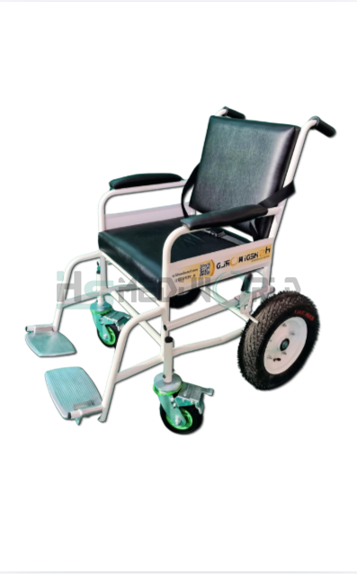 FIX WHEEL CHAIR  WITH 14" RUBBER  WHEEL  FRONT 6" HEAVY DUTY WHEEL