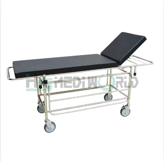 Patient Strectheer MS Head up with MS Railing, Cylinderstand Wheels 6" & mattress