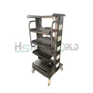 lapro cum monitor trolley stainless steel
