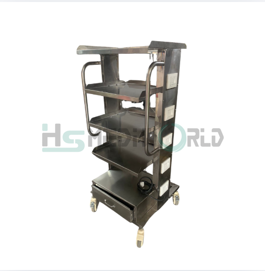 lapro cum monitor trolley  stainless steel