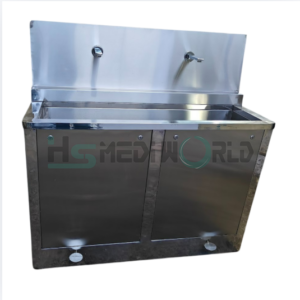 SCRUB STATION 48" DOUBLE TAP WITH FOOT OPRATED